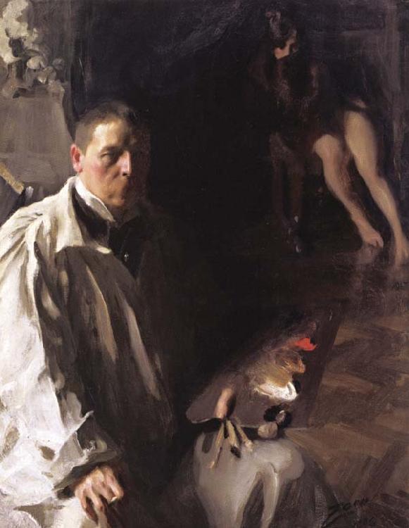 Anders Zorn Self-Portrait with Model (nn02) oil painting picture